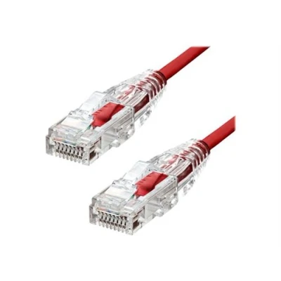 Image de ProXtend Cordon de raccordement RJ 45 (M) pour 1.5 m 6 mm UTP CAT 6a IEEE 802.3at sans halogène, moulé, crochet, bloqué rouge