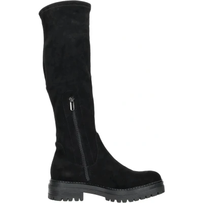 Afbeelding van SUB55 Lange Overknee laarzen, Dames, Maat: 38, Zwart Textiel