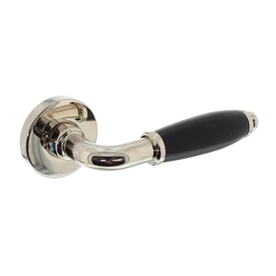 Afbeelding van Deurklink Courgette nikkel / zwart Ø49x9 mm