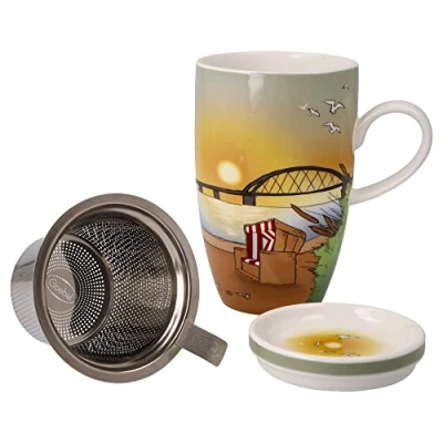Afbeelding van Goebel Scandic Home Thee Mok met zeef Sunset Mood Beker porselein 450ml