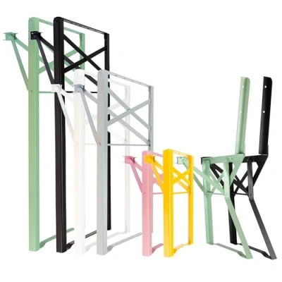 Afbeelding van Natural Goods Berlin Set van 2 metalen klapmeubels voor biertafel, tuintafel, stabiel (h 43 x b 23 cm, pastelgroen)