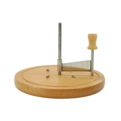 Afbeelding van Fackelmann 56773 kaaskruid met houten dienblad, monnikskop, roterende kaasschaar, hout, roestvrij staal, 22 x 12,5 cm
