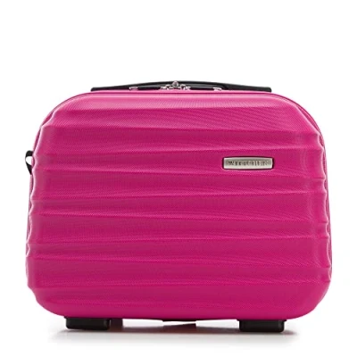 Image de WITTCHEN Trousse de toilette Valise voyage Bagage à main cabine en ABS Serrure combinaison GROOVE Line Nécessaire Rose Brussels Airlines/Ryanair/TUI fly Belgium/Transavia