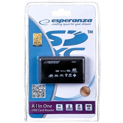 Afbeelding van Kaartlezer Extern Esperanza EA119 Zwart