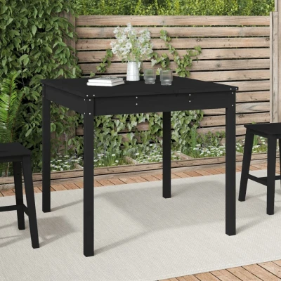Afbeelding van Tuintafel 82,5x82,5x76 cm massief grenenhout zwart