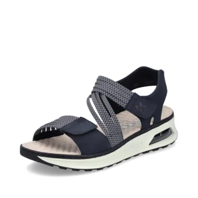 Afbeelding van Rieker Sandalen met sleehak, Dames, Maat: 36, Blau Kunststof