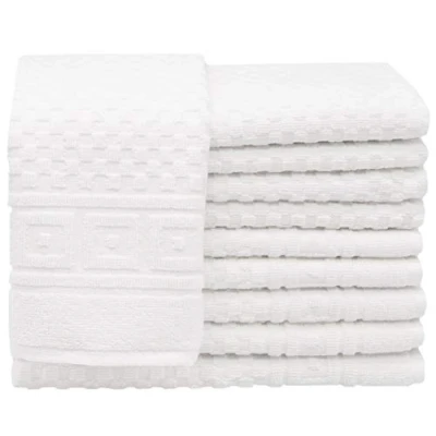 Afbeelding van Set van 10 gastendoekjes met wafelpatroon, afmeting ca. 30x50 cm, wit