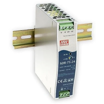 Afbeelding van Mean Well SDR 75 24 DIN rail netvoeding V/DC 3.2 A 76 W Aantal uitgangen: 1 x Inhoud: stuk(s)
