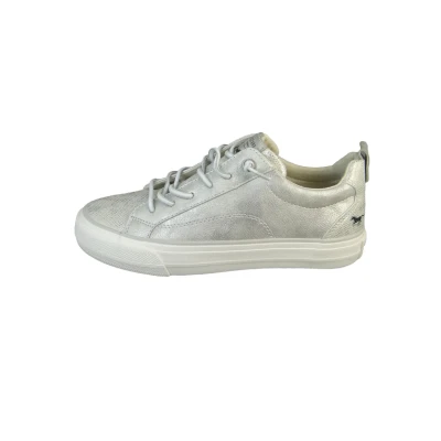 Afbeelding van Mustang Sneakers laag, Dames, Maat: 37, Silber Hoogwaardig imitatieleer