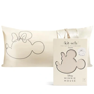 Afbeelding van Kitsch x Mickey/Minnie satijnen kussensloop met rits voor haar en huid, zachter dan zijde, verfrissend kussensloop, kingsize 48 91 cm