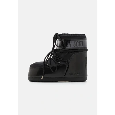 Afbeelding van Moon Boot ICON LOW Glance Unisex Veterboots, Maat: 39 41, Black Kunststof/ textiel