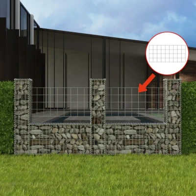 Afbeelding van Gabion mand U vormig 240x20x100 cm staal