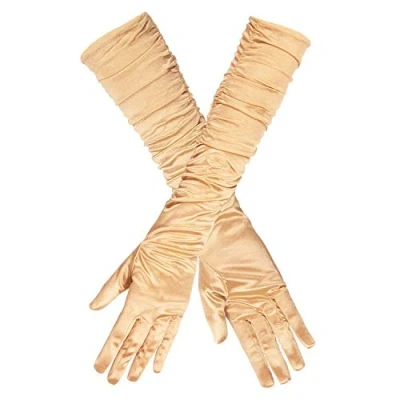 Afbeelding van Boland Handschoenen elleboog Hollywood Goud Volwassenen Vrouwen Showgirl Glitter and Glamour