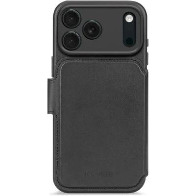 Afbeelding van DECODED 2 in 1 Leren Detachable Wallet Hoesje Geschikt voor iPhone 17 Pro Max Magnetisch Afneembaar met Pasjeshouder Premium ECCO Leer MagSafe Zwart