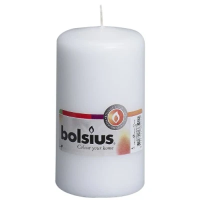 Afbeelding van BOLSIUS Set van 8 hoogwaardige stompkaarsen 130 x 70 mm wit
