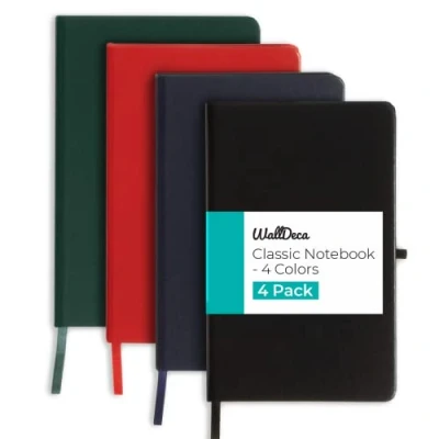 Afbeelding van WallDeca Klassieke notitieboeken, gelinieerd, hardcover, 240 pagina&#039;s, 21 x 12,7 cm, ivoorkleurig papier, 80 g/m², school, business, universiteit, notities, dagboek