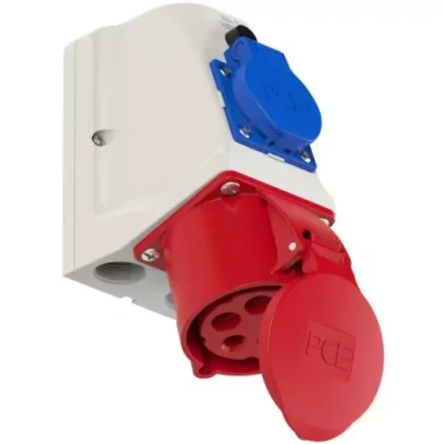 Afbeelding van PCE combinatie CEE wandcontactdoos 5 polig 32A +