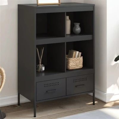 Image de vidaXL Buffet haut noir 68x39x101,5 cm acier843102