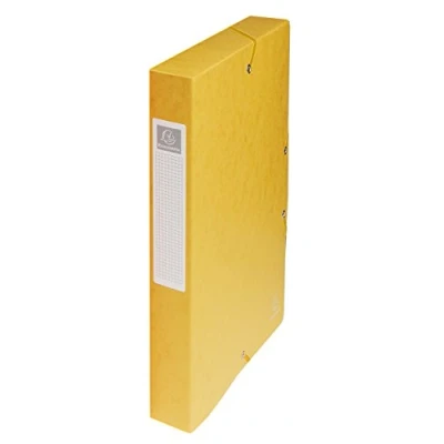 Afbeelding van Exacompta 50409E 8 mappen met elastieken Exabox rug 40 mm formaat 25 x 33 cm voor documenten A4 kaart glanzend 600 g/m² kleur geel klaar gemonteerd