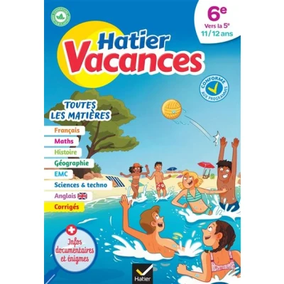 Image de Hatier vacances Cahier de 2025 Toutes les matières la 6e vers 5e