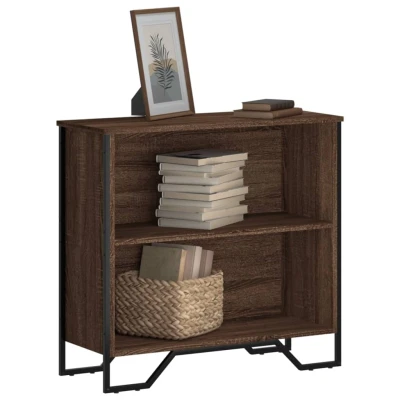 Afbeelding van Boekenkast 80x31x74,5 cm bewerkt hout bruin eikenkleur