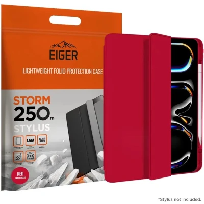 Afbeelding van Eiger Storm 250m Stylus Hoes Geschikt voor iPad Pro 11 (2024) Met Penhouder Slimme Sleep / Wake Functie Rood