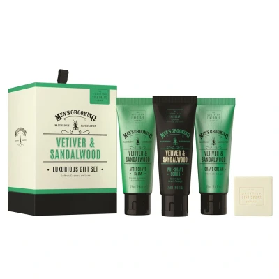 Afbeelding van Scottish Fine Soaps Men&#039;s Grooming Vetiver &amp; Sandalwood Luxurious Gift Set Pakket