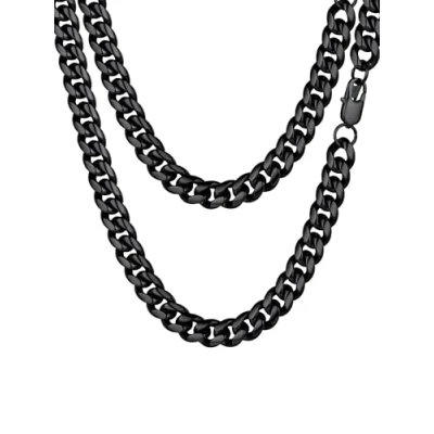 Afbeelding van PROSTEEL Halsketting voor heren, pantserketting, roestvrij staal/verguld goud/zwarte kleur breedte 4,8 mm/6 mm/10 mm/14 mm 36/46/51/55/61/66/71/76 cm lang