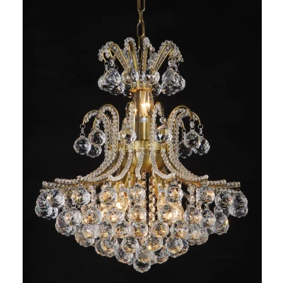 Afbeelding van LumiLamp Kroonluchter Ø 50x60/180 cm Goudkleurig Ijzer Glas Hanglamp