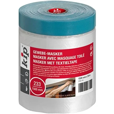 Afbeelding van Kip Masker met afplakband 233 14 plakband kunststof afdekzeil afmetingen: 1500 mm x 20 m kleur transparant