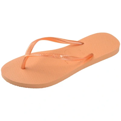 Afbeelding van Havaianas dames Slim slipper met logo in de kleur Abrikoos, maat: 35/36