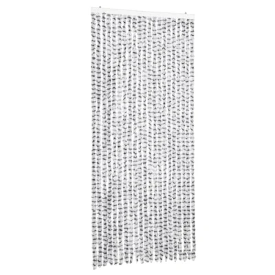 Afbeelding van Vliegengordijn 90x200 cm chenille lichtgrijs en donkergrijs