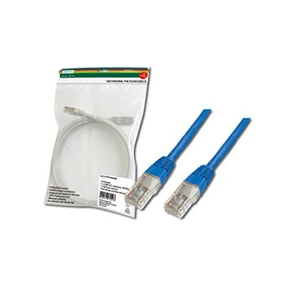 Afbeelding van DIGITUS CAT 5e U UTP Patch Cable, 5 m, LAN kabel, DSL Ethernet, PVC, koper, AWG 26/7, blauw
