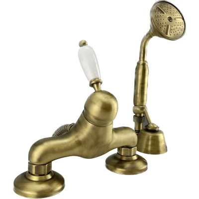 Afbeelding van PB Nostalgische Doucheset met handdouche opbouw Brons