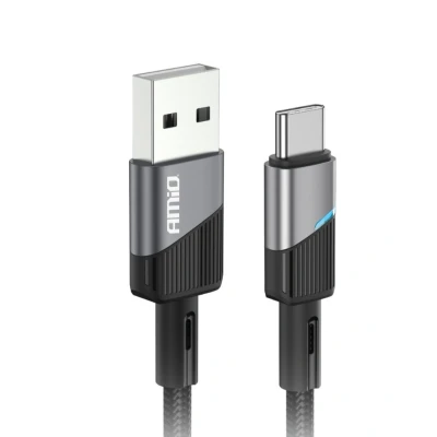 Afbeelding van AMiO USB A naar C Kabel 3A 200cm FullLINK Premium Hoogwaardige Snellader Oplaadkabel Snoer