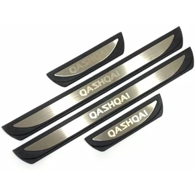 Afbeelding van ABCPAK Set van 4 roestvrijstalen autodeurdrempels, voor Nissan Qashqai J12 2022 2023, antislip, krasbestendig