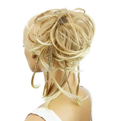 Afbeelding van Prettyshop G11D XXL haarband, knot, bruidskapsels, Chignon rommelige golvende blonde mix