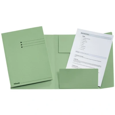 Image de Esselte chemise 3 rabats folio couleur verte avec imprimé (50 chemises)