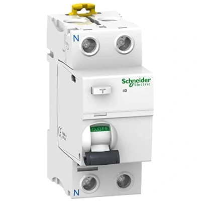 Afbeelding van Schneider Electric A9R10225 iID differentiële schakelaar, AC klasse, 2P, 25A, 10mA, 73,5 mm x 36 91 mm, wit
