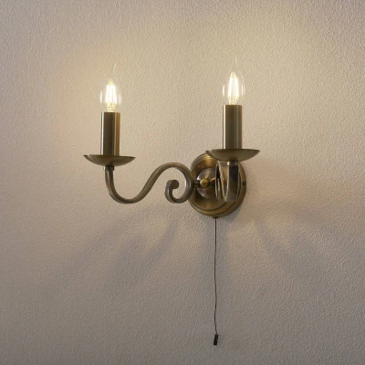 Afbeelding van Wandlamp Richmond, 2 lamps met trekschakelaar
