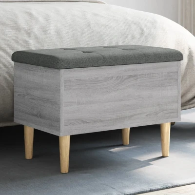 Afbeelding van Opbergbankje 62x42x46 cm bewerkt hout grijs sonoma eikenkleurig