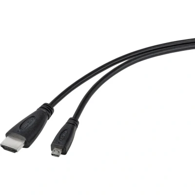 Afbeelding van TRU COMPONENTS HDMI kabel Raspberry Pi [1x stekker 1x D micro] 1.80 m Zwart