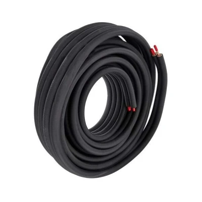 Afbeelding van Dubbele koelleiding zwart 1/4&quot; x 3/8&quot; rol 30 meter ongeflared. Artikelnr: P2330 B