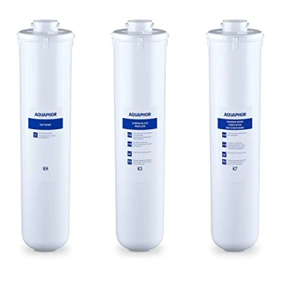 Afbeelding van Aquaphor Waterfilter CRYSTAL H FILTERS filterpatroon (3 stuks, 2 x actieve koolfilter, 1 kalkfilter, voor H, B Eco en FOUNTAIN WATER DISTRIBUTOR)