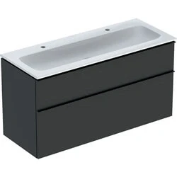 Afbeelding van Geberit iCon onderbouwkast met 2 laden en wastafel wit, lava mat 1200