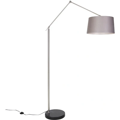 Afbeelding van QAZQA editor Moderne Vloerlamp Staande Lamp met kap 1 lichts H 1908 mm Donkergrijs Woonkamer Slaapkamer