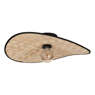 Afbeelding van EGLO Marywell Plafondlamp E27 50 cm Zwart/Bruin Hout