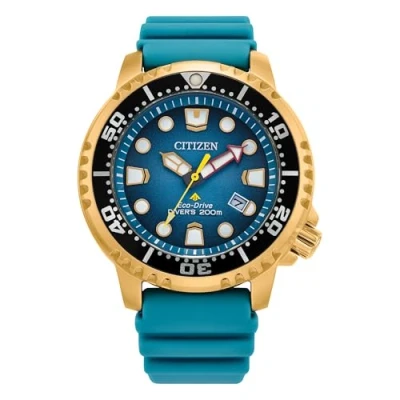 Afbeelding van Citizen Eco Drive BN0162 02X Promaster Dive herenhorloge met turquoise wijzerplaat, wit, modern, Wit., Modern