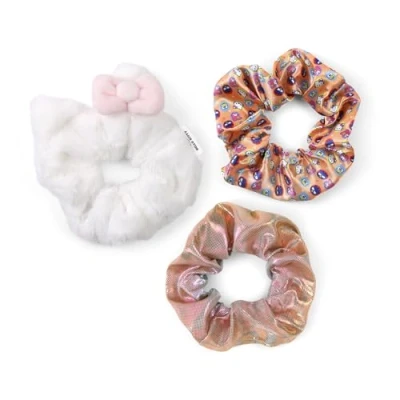 Afbeelding van KIDS EUROSWAN Hello Kitty 3 stuks haarelastiekjes voor meisjes, wit/oranje/meerkleurig