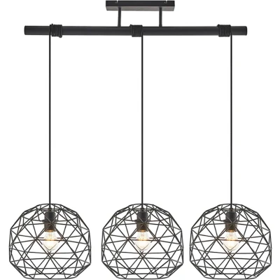 Afbeelding van Lindby hanglamp 3lichts Staal H: 26 cm E27 zwart